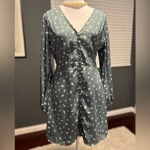 Ambercombie & Fitch teal long sleeve dress. In EUC. Lightweight fabric.